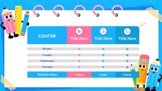 藍色可愛動畫課程PPT模板