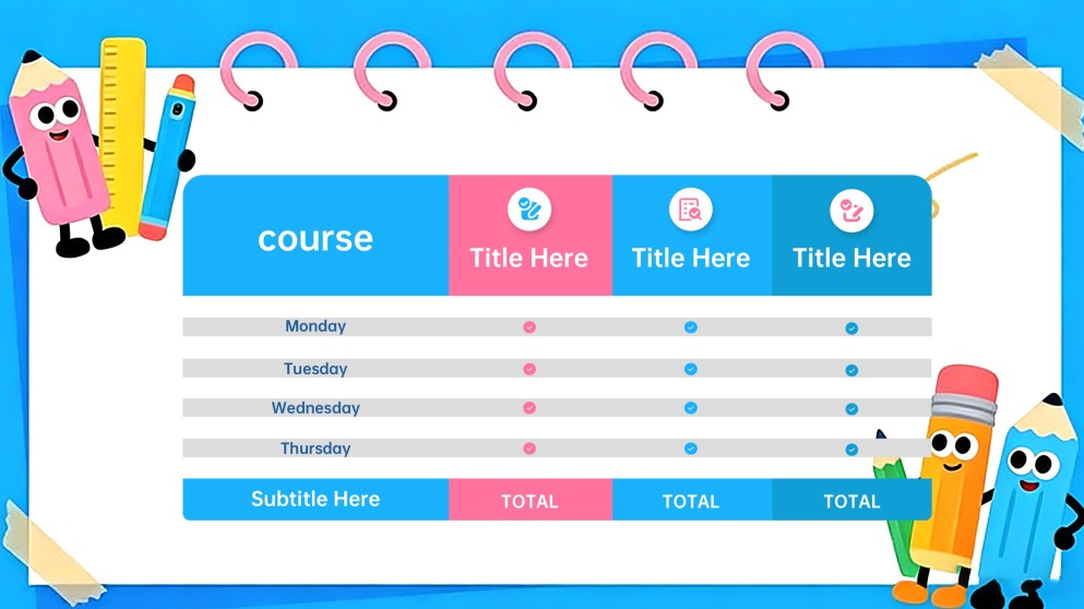 藍色可愛動畫課程PPT模板