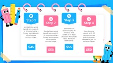 藍色可愛動畫課程PPT模板