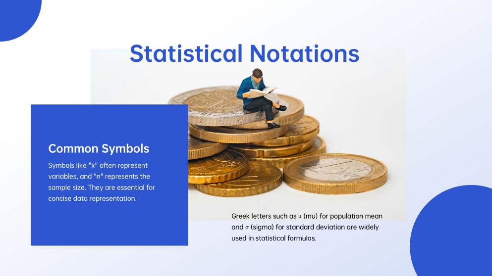 Templat PowerPoint Statistik Minimalis Biru