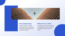 Templat PowerPoint Statistik Minimalis Biru