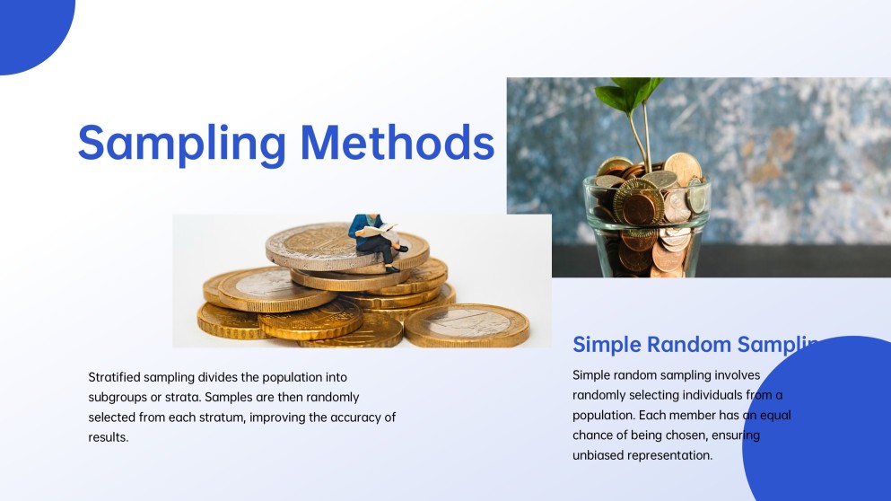 Templat PowerPoint Statistik Minimalis Biru