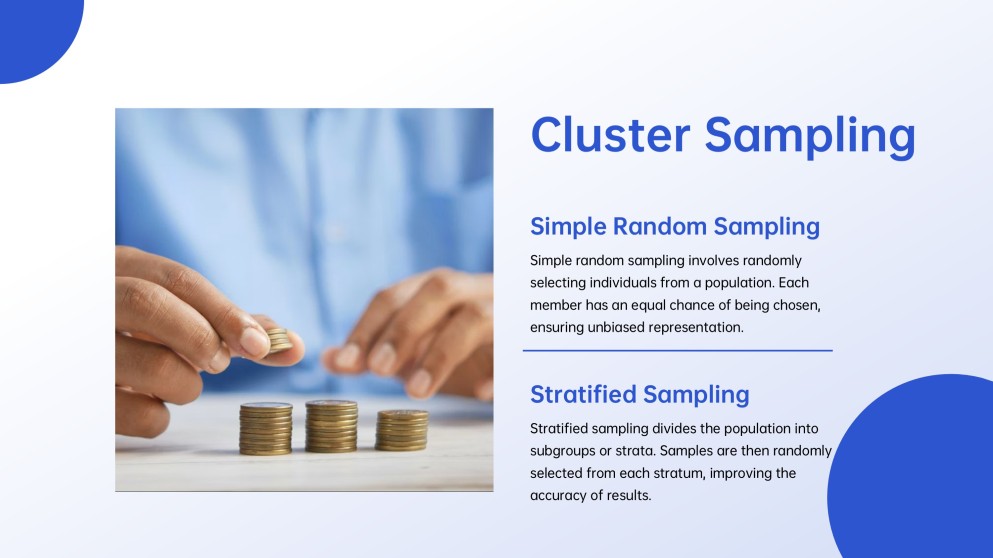 Templat PowerPoint Statistik Minimalis Biru