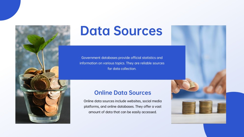 Templat PowerPoint Statistik Minimalis Biru