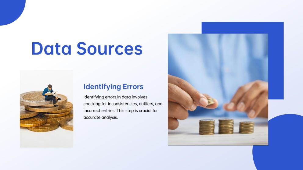 Templat PowerPoint Statistik Minimalis Biru