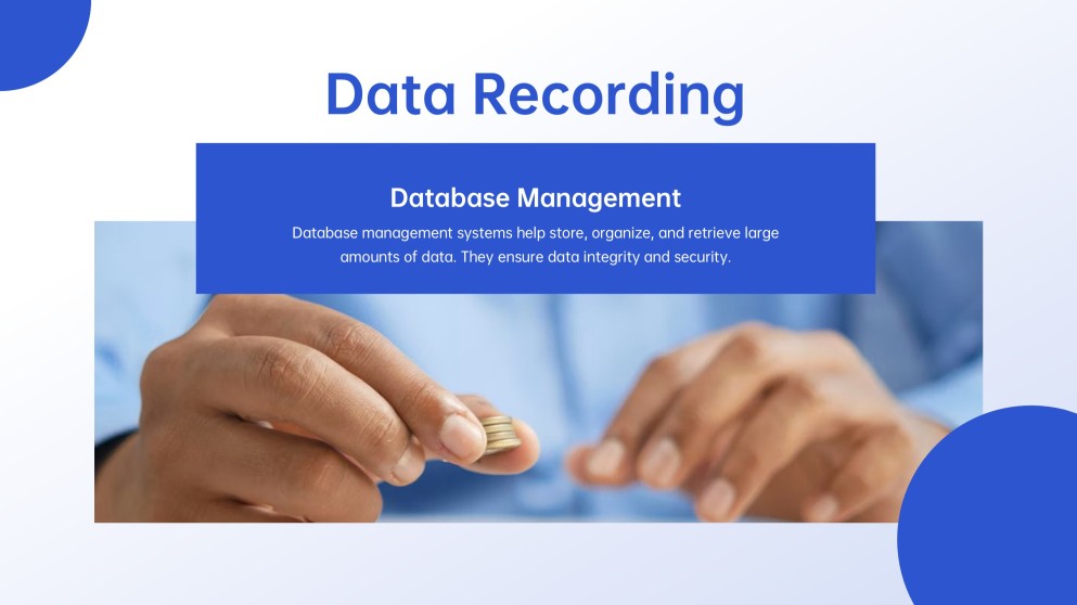 Templat PowerPoint Statistik Minimalis Biru