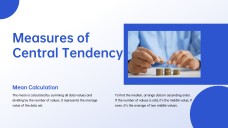 Templat PowerPoint Statistik Minimalis Biru