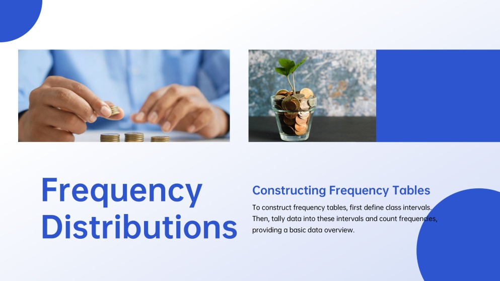 Templat PowerPoint Statistik Minimalis Biru