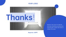 Templat PowerPoint Statistik Minimalis Biru