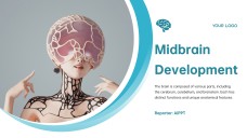 Blue Midbrain Activation Course PowerPoint Template with Brain Graphics