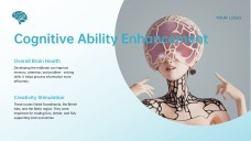 Blue Midbrain Activation Course PowerPoint Template with Brain Graphics