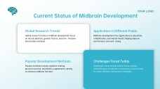 Blue Midbrain Activation Course PowerPoint Template with Brain Graphics