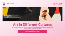 분홍색 예술사 및 교육 예술 파워포인트 템플릿