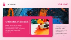 분홍색 예술사 및 교육 예술 파워포인트 템플릿