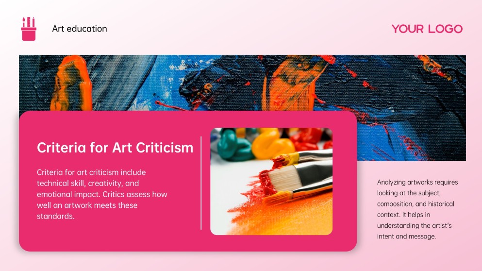 분홍색 예술사 및 교육 예술 파워포인트 템플릿
