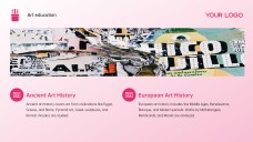 분홍색 예술사 및 교육 예술 파워포인트 템플릿