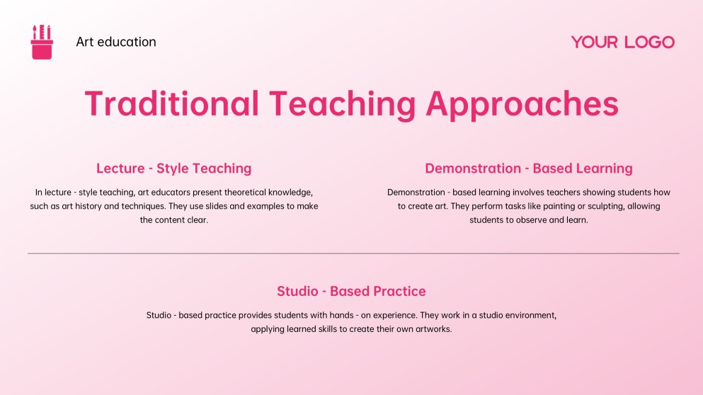 분홍색 예술사 및 교육 예술 파워포인트 템플릿