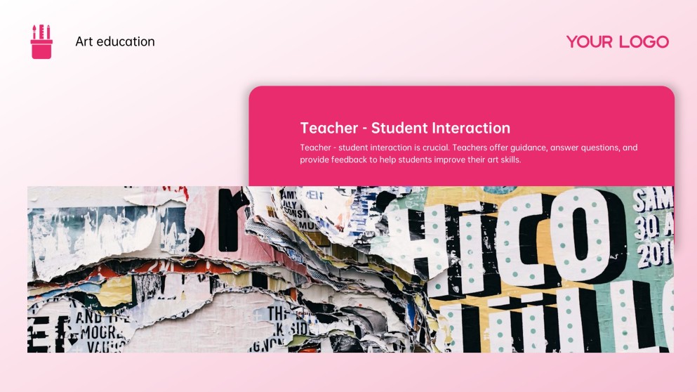분홍색 예술사 및 교육 예술 파워포인트 템플릿