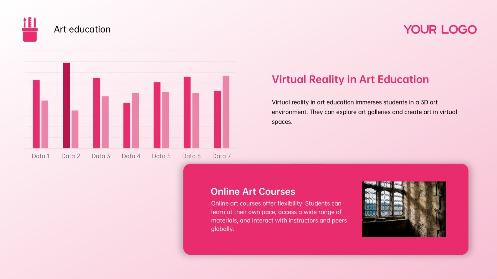 분홍색 예술사 및 교육 예술 파워포인트 템플릿
