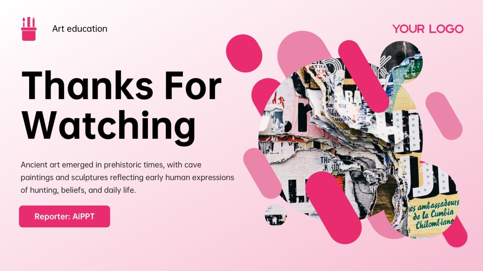 분홍색 예술사 및 교육 예술 파워포인트 템플릿