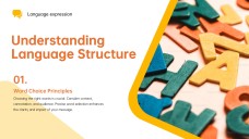 可愛及充滿活力的黃色語言發展PPT模板