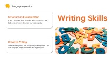 可愛及充滿活力的黃色語言發展PPT模板