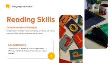 可愛及充滿活力的黃色語言發展PPT模板