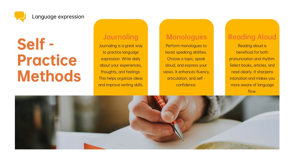 可愛及充滿活力的黃色語言發展PPT模板