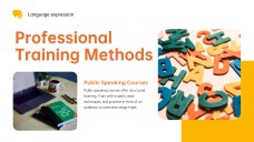 可愛及充滿活力的黃色語言發展PPT模板