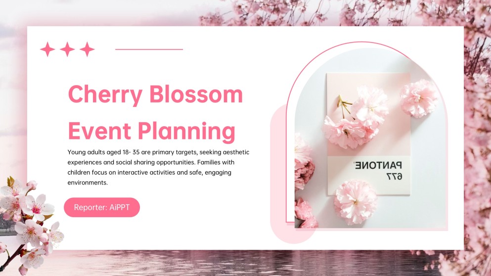 Cherry Blossom Background PPT Template