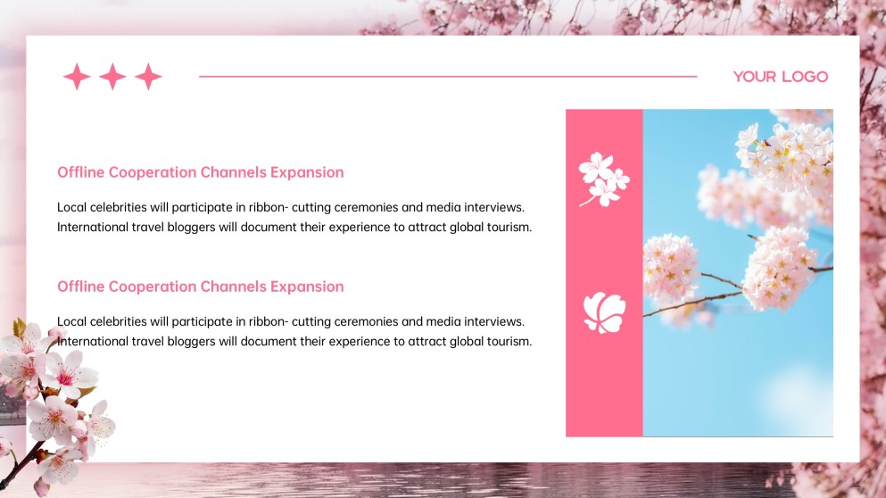 Cherry Blossom Background PPT Template