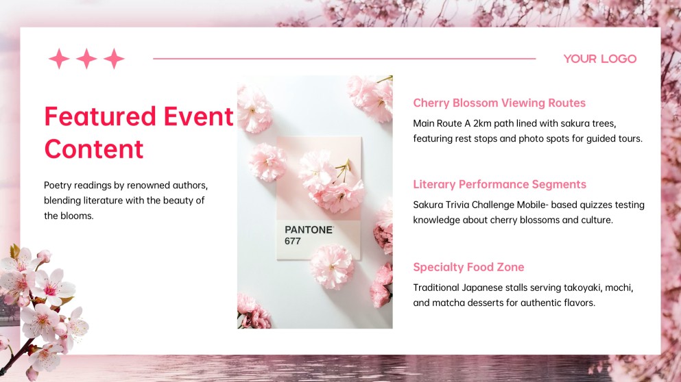 Cherry Blossom Background PPT Template