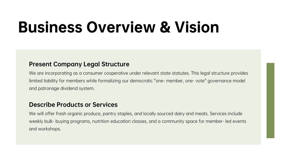 Co-operative Company Business Plan Presentation