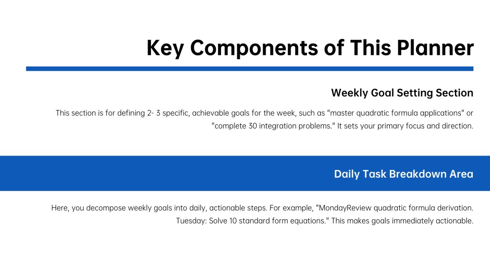 Math Weekly Planner PPT