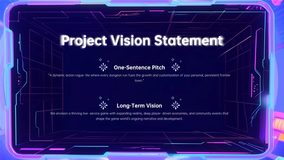 Präsentation für ein Game-Design-Pitch Deck