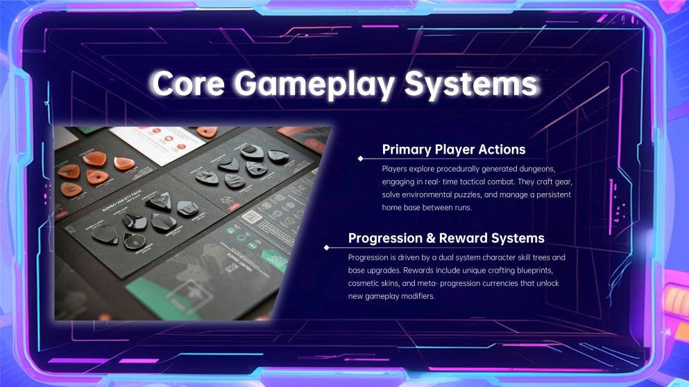 Präsentation für ein Game-Design-Pitch Deck