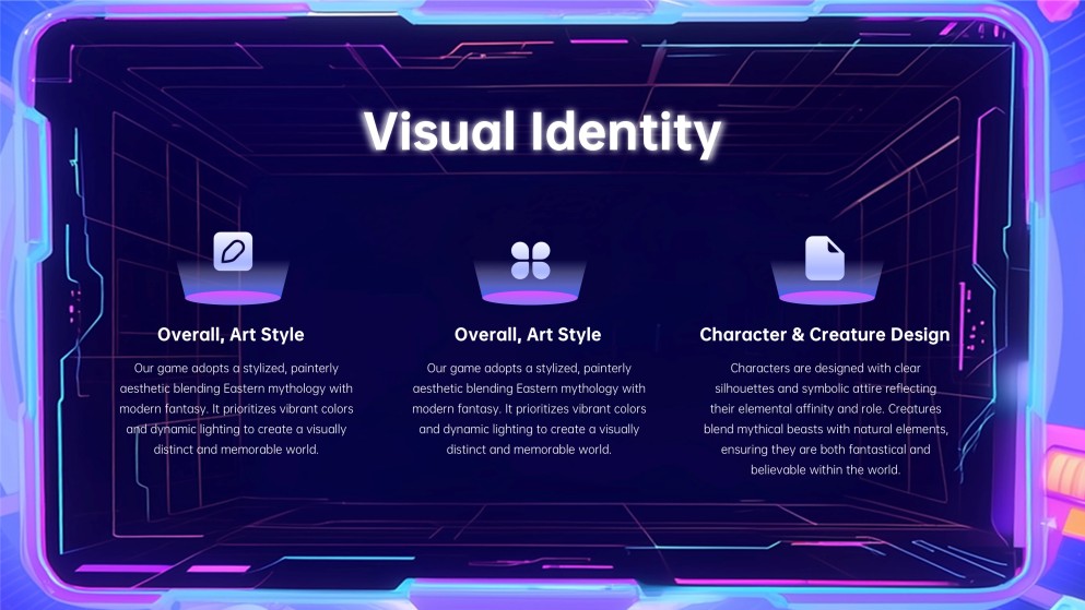 Präsentation für ein Game-Design-Pitch Deck