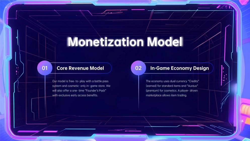 Präsentation für ein Game-Design-Pitch Deck