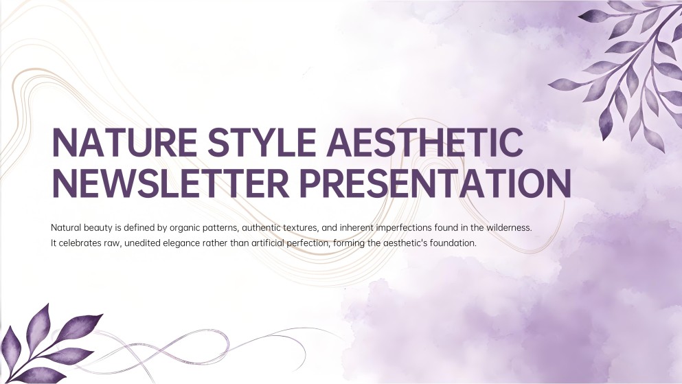 Nature Style Aesthetic Newsletter Presentation