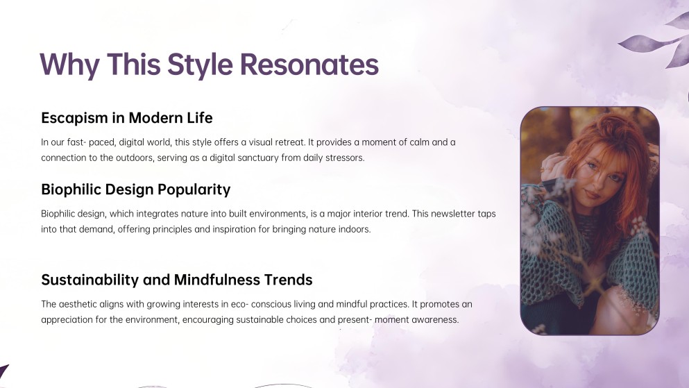 Nature Style Aesthetic Newsletter Presentation