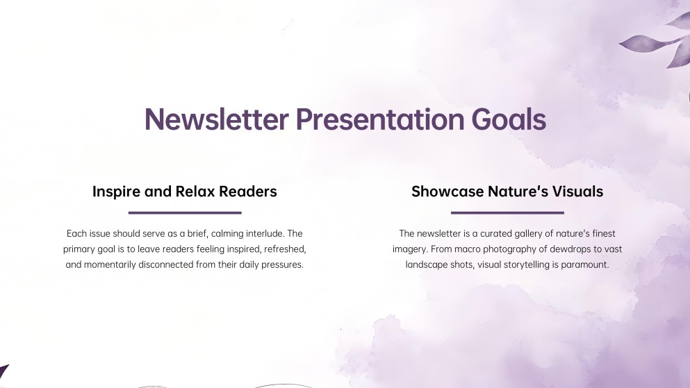 Nature Style Aesthetic Newsletter Presentation
