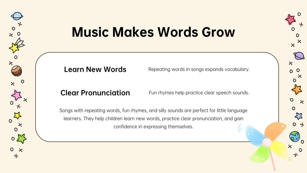 Music Subject for Pre-K Presentation