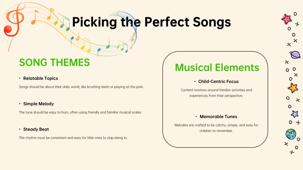 Music Subject for Pre-K Presentation