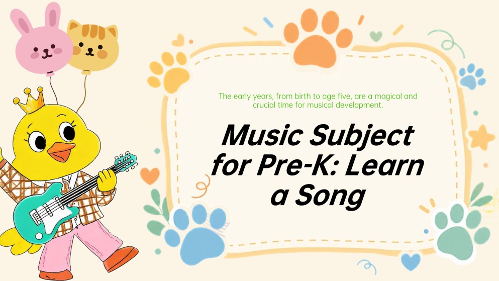 Music Subject for Pre-K Presentation