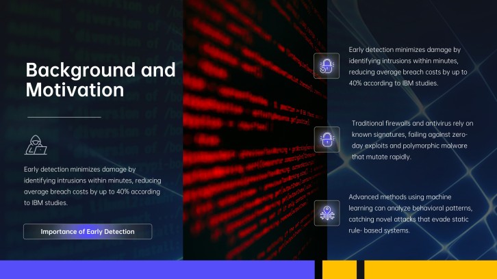Northstar case background and motivation slide with red malicious code image
