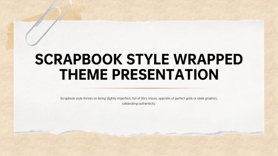 Apresentação no estilo scrapbook com tema envelopado