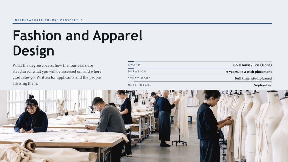 Présentation de la filière Design de mode/Conception de vêtements