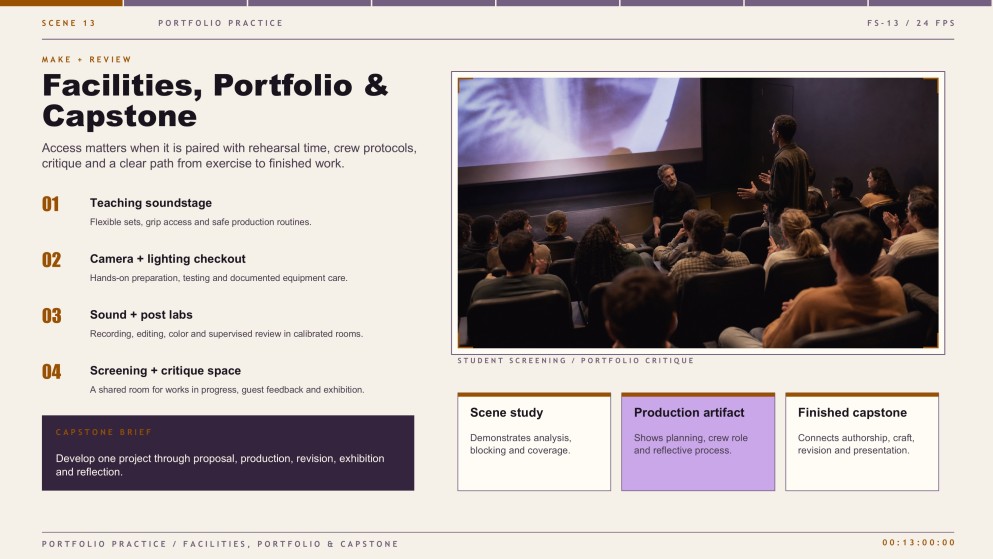 Spécialisation en cinéma et audiovisuel pour une présentation universitaire