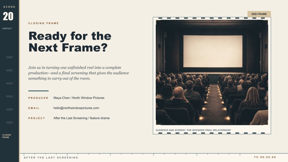 Präsentation eines Projektvorschlags für ein Filmskript