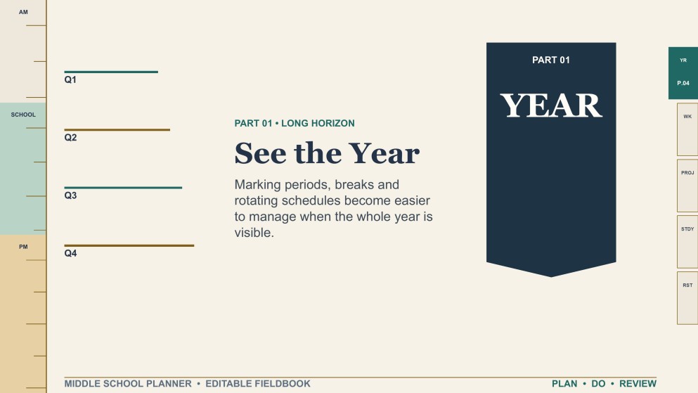 Middle School Planner Template